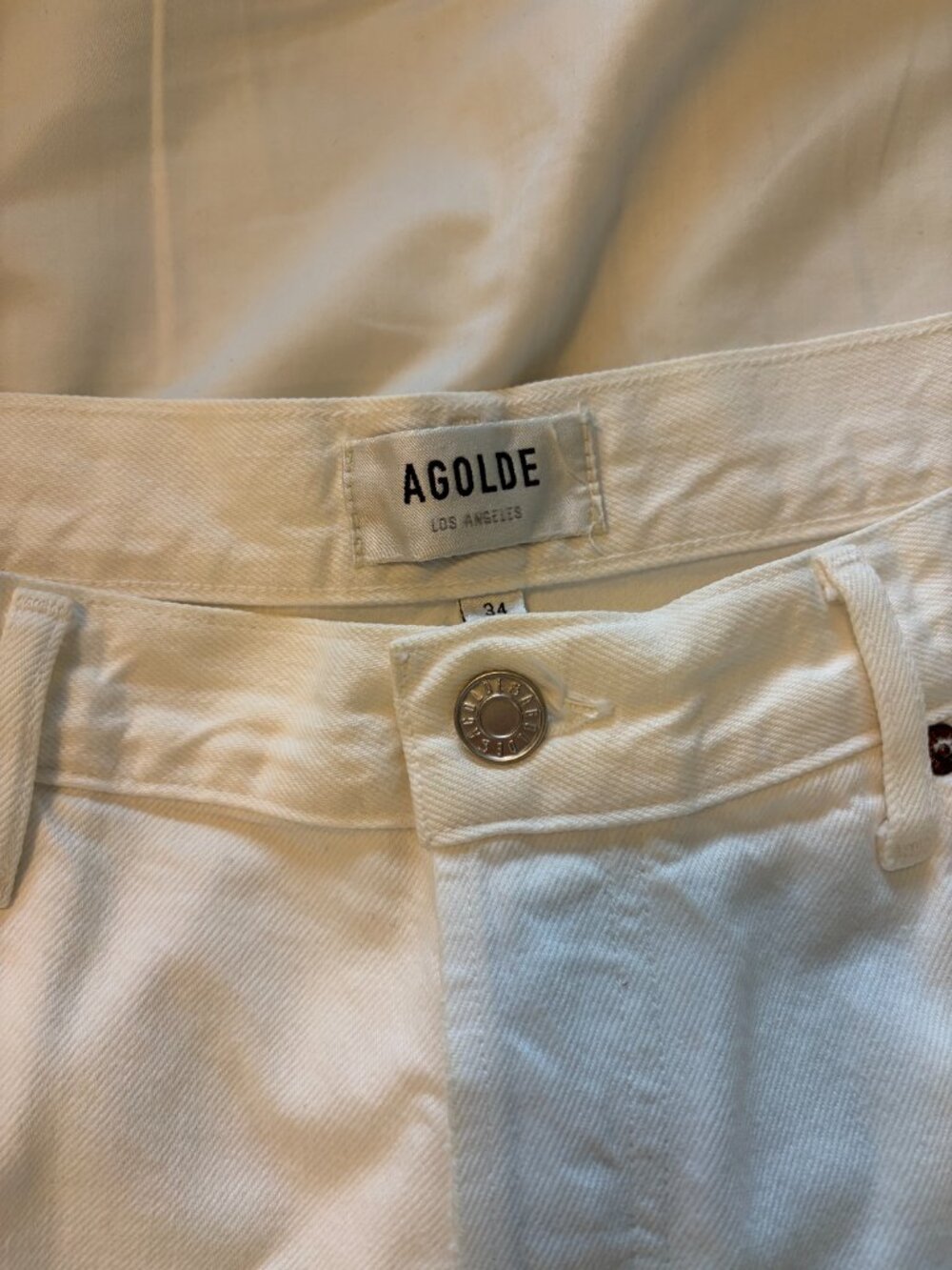 Agolde 90's mid-rise straight crop jeans "Salt" size 34 - Picture 4 of 6